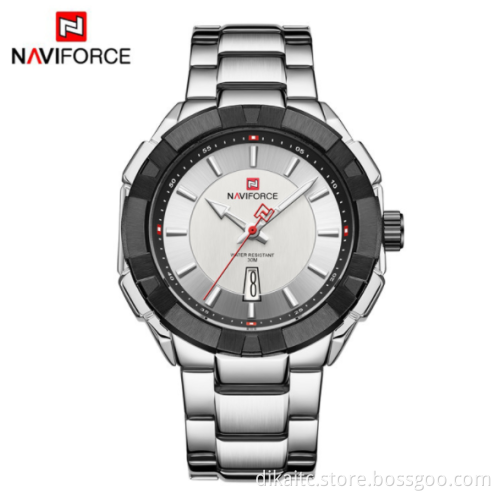 NAVIFORCE 9176 fashion personality waterproof men's watch steel band quartz watch